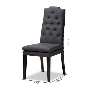 Baxton Studio Baxton Dylin Modern Charcoal Dining Chair Set of 2 - Elegant Upholstered Comfort with Tufted Detail BBT5158.11-Dark Grey-CC