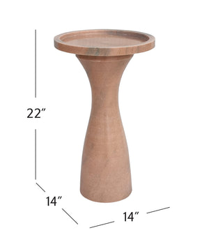 Basset Mirror Baird Clay Accent Table - Modern Architectural Design With Unique Solid Marble Elegance For Any Space Brown Marble 9113-lr-223