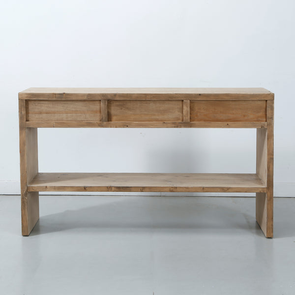 Lilys Amalfi Entry Table With 3 Drawers Weathered Natural Wood 9113-NA