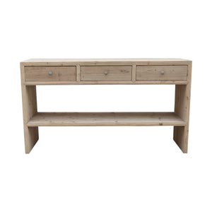Lilys Amalfi Entry Table With 3 Drawers Weathered Natural Wood 9113-NA