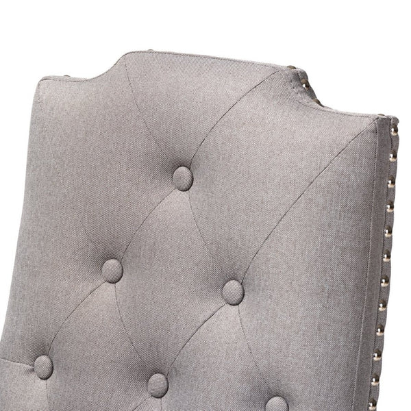 Baxton Studio Baxton Dylin Modern Gray Fabric Dining Chairs Set of 2 - Button-Tufted Comfort & Style Upgrade BBT5158.11-Grey-CC