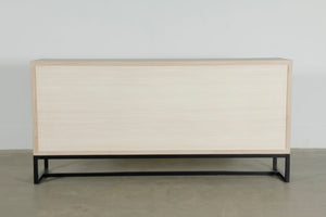 Lilys 79" Long Lilys Lattice Buffet 3 Sliding Doors With Iron Stand Natural Whitewash 9108-250-150