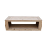 Milo Rectangular Coffee Table With Rattan Top Weathered Natural