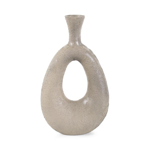 Howard Elliott Textured Earthy Decorative Vase – Natural Clay Finish For Cozy Home Decor & Unique Arrangements Gray Aluminum 91167-howard-elliott