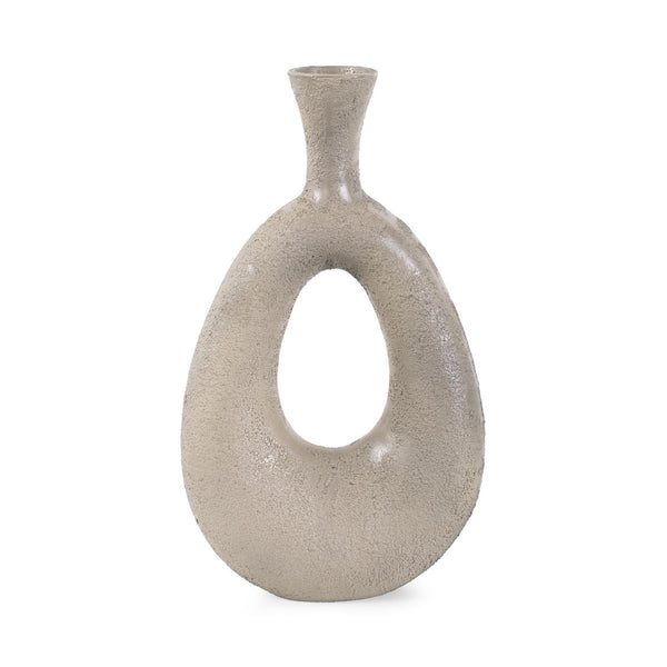 Howard Elliott Textured Earthy Decorative Vase – Natural Clay Finish For Cozy Home Decor & Unique Arrangements Gray Aluminum 91167-howard-elliott