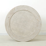 Lilys Milo Round Coffee Table With Rattan Top Weathered Whitewash 35X35 9117