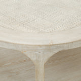 Lilys Milo Round Coffee Table With Rattan Top Weathered Whitewash 35X35 9117