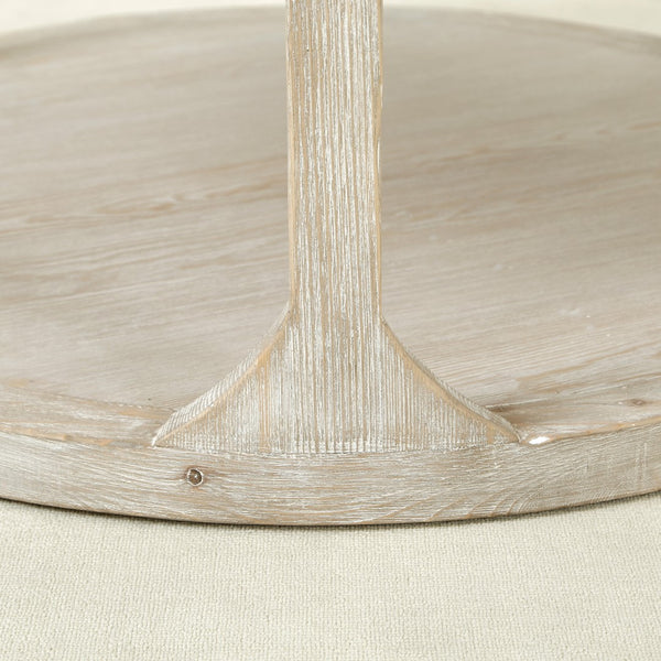 Lilys Milo Round Coffee Table With Rattan Top Weathered Whitewash 35X35 9117