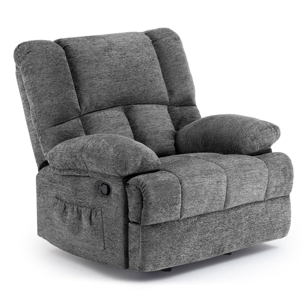 English Elm Oversized Rocking Rocker Recliner Chair with Ergonomic Support, Quick Tool-Free Assembly, Plush Comfort Stone Gray T3623P379945
