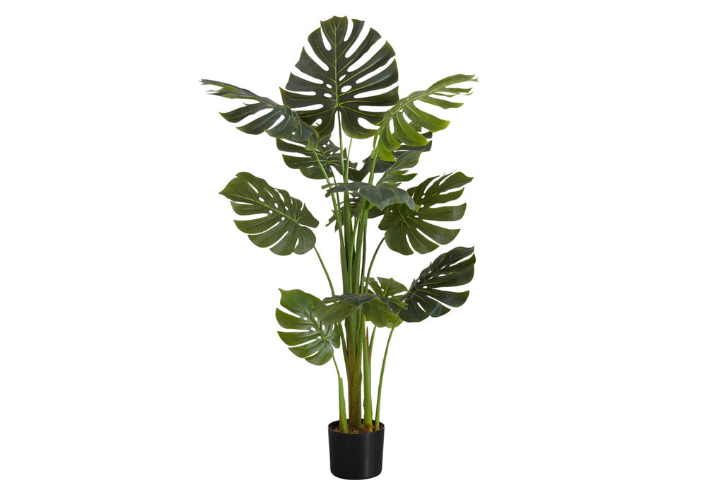 English Elm Artificial Monstera Floor Tree 55 Inch Real Touch Tropical Faux Plant for Indoor Spaces B2710P220046