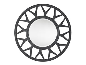Lexington Esprit Round Mirror - Chic Contemporary Design With Unique Spoke Motif And Sophisticated Finishes Carbon Gray  911-201