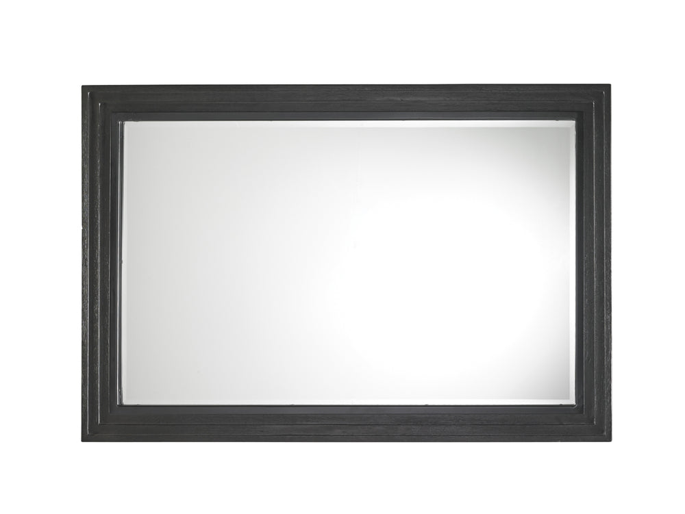 Lexington Volante Contemporary Landscape Mirror With Carbon Gray Wood Frame & Smoked Glass For Any Space Carbon Gray  911-205