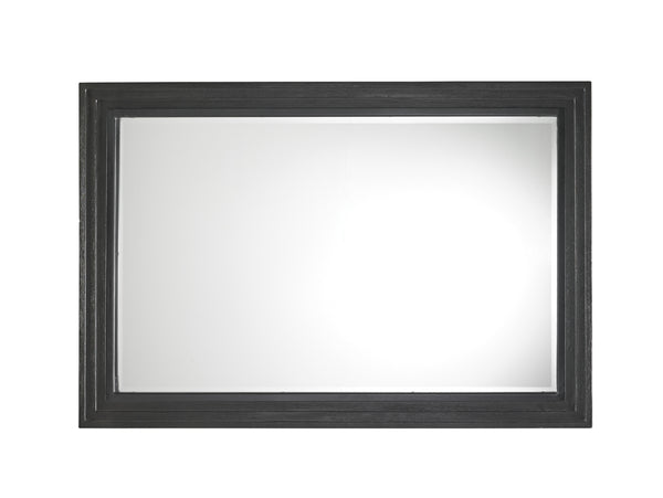 Lexington Volante Contemporary Landscape Mirror With Carbon Gray Wood Frame & Smoked Glass For Any Space Carbon Gray  911-205