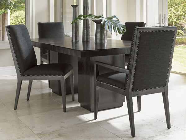 Lexington Vantage Upholstered Arm Chair - Chic Contemporary Design With Gray Mist Fabric And Nailhead Trim Carbon Gray  911-881-01
