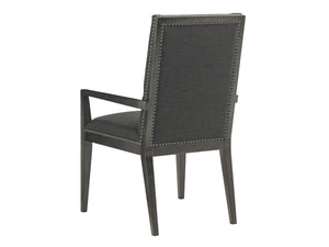 Lexington Vantage Upholstered Arm Chair - Chic Contemporary Design With Gray Mist Fabric And Nailhead Trim Carbon Gray  911-881-01