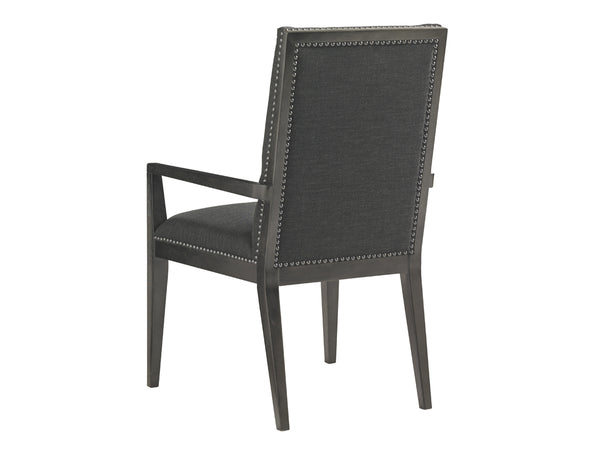 Lexington Vantage Upholstered Arm Chair - Chic Contemporary Design With Gray Mist Fabric And Nailhead Trim Carbon Gray  911-881-01