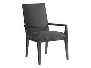 Lexington Vantage Upholstered Arm Chair - Chic Contemporary Design With Gray Mist Fabric And Nailhead Trim Carbon Gray  911-881-01