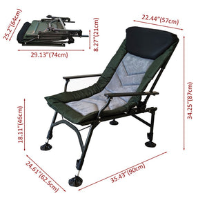 English Elm Camping Lounge Chair - Portable Folding Recliner With Adjustable Backrest For Ultimate Comfort Outdoors P2 W241106336-GIGA