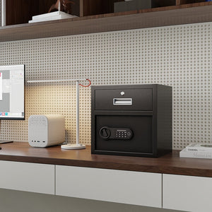 English Elm Steel Security Safe With Electronic Keypad - Heavy-Duty Protection For Cash, Jewelry, And Documents W396P278373-GIGA