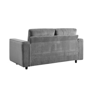 English Elm Modern Minimalist Corduroy Sectional Sofa Set – Elegant Grey Comfort For Stylish Living Spaces B347S00009