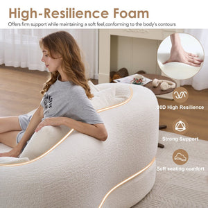 English Elm 2-in-1 Foldable Chenille Sleeper Sofa Compact Convertible Loveseat for Modern Living W2231P392100
