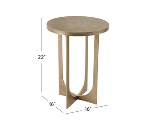 Basset Mirror Ava Glam Accent Table – Textured Cast Aluminum With Opulent Champagne Gold Finish For Modern Spaces Gold Cast Aluminum 9122-lr-223