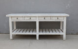 Amalfi Four Drawers Marble Top Console Distressed White 83X20X35H