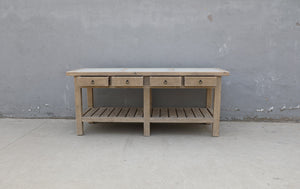 Lilys Amalfi Four Drawers Marble Top Console Weathered Natural 83X20X35H 9122-W