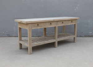 Lilys Amalfi Four Drawers Marble Top Console Weathered Natural 83X20X35H 9122-W