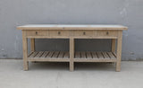 Amalfi Four Drawers Marble Top Console Weathered Natural 83X20X35H