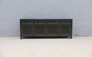 Lilys Four Drawers Sideboard Distressed Black 93X18X35H (Pre-Order Only) 9123-B