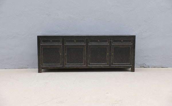 Lilys Four Drawers Sideboard Distressed Black 93X18X35H (Pre-Order Only) 9123-B
