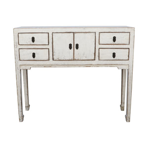 Lilys Four Drawers Console Table Antique Off White 9124-W