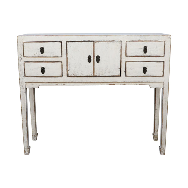 Lilys Four Drawers Console Table Antique Off White 9124-W