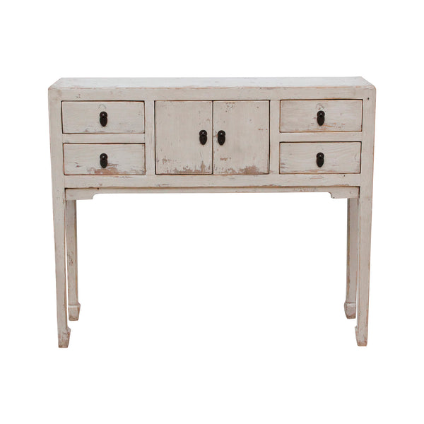 Lilys Four Drawers Console Table Antique Off White 9124-W