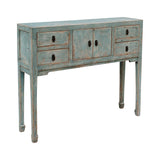 Lilys Four Drawers Console Table Weathered Soft Aqua 9124-G