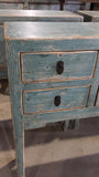 Four Drawers Console Table Weathered Soft Aqua