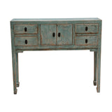 Lilys Four Drawers Console Table Weathered Soft Aqua 9124-G