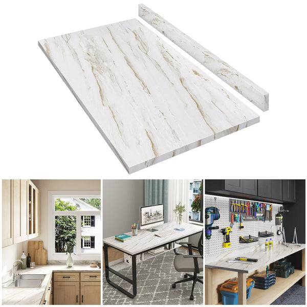 English Elm Laminate Countertop, Stylish Drama Marble Design For Diy Projects, Office Desks & Laundry Areas T3210P281252