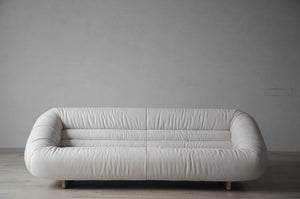 Lilys Verona 3 Seater Sofa Off White Nubuck Leather Fabric 97.6X41.4X27.8H (Dior-02) 9125-WT