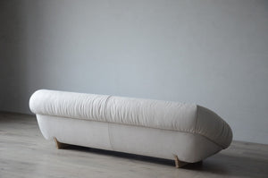 Lilys Verona 3 Seater Sofa Off White Nubuck Leather Fabric 97.6X41.4X27.8H (Dior-02) 9125-WT
