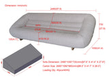 Lilys Verona 3 Seater Sofa Off White Nubuck Leather Fabric 97.6X41.4X27.8H (Dior-02) 9125-WT