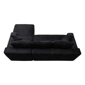 English Elm 94.5" Jumbo Corduroy Cloud Sectional Deep Seat L-shape Sofa for Living Rooms W5515P479894