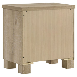 English Elm Sansome Weathered Oak Nightstand 2-Drawer Modern Farmhouse Bedside Table with Dark Bar Pulls, Textured Wood Grain Finish B062P378347