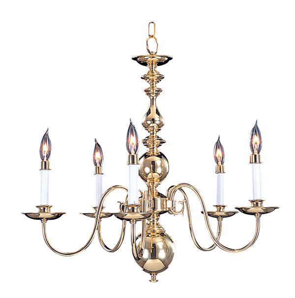 Framburg 5-light Rustic Jamestown Dining Chandelier – Timeless Early American Design, Crafted In The Usa Polished Brass Metal 9126 Pb