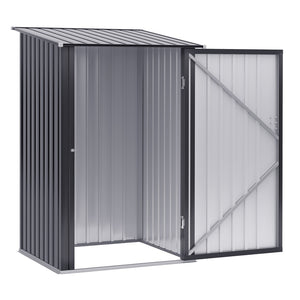 English Elm Outsunny Galvanized Steel Lean to Outdoor Storage Shed with Lockable Ventilated Design W2225P217229