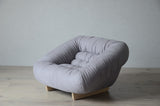 Lilys Verona Sofa Chair Cloudy Gray Nubuck Leather Fabric 44.5X41.4X27.8H(Dior-91) 9126-GRAY