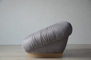 Lilys Verona Sofa Chair Cloudy Gray Nubuck Leather Fabric 44.5X41.4X27.8H(Dior-91) 9126-GRAY