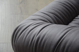 Lilys Verona Sofa Chair Cloudy Gray Nubuck Leather Fabric 44.5X41.4X27.8H(Dior-91) 9126-GRAY