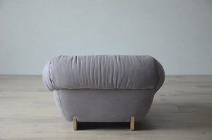Lilys Verona Sofa Chair Cloudy Gray Nubuck Leather Fabric 44.5X41.4X27.8H(Dior-91) 9126-GRAY